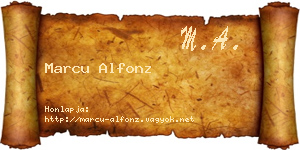Marcu Alfonz névjegykártya